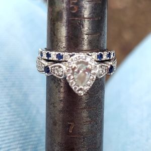 Vera Wang love 14 k diamond and sapphire wedding& engagement band 2900 obo